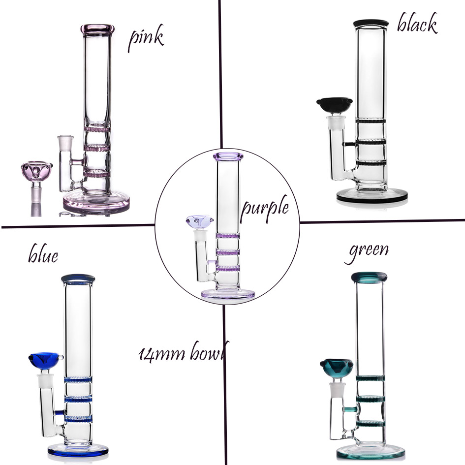 

11 inchs Pink Bong comb Perc Percolator Bongs Water Pipes Smoking Accessories Hookahs Glass Water Bongs Dab Rigs
