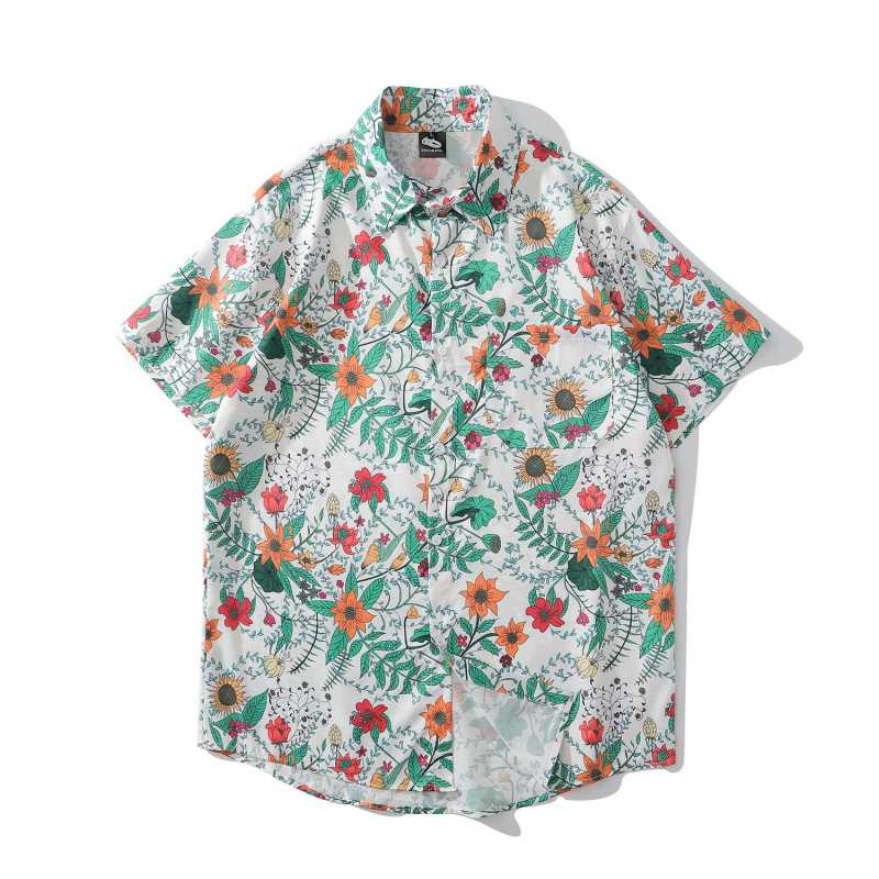 

Men's Top Shirts Short Sleeved Beach Hawaiian Shirts Summer New Digital Print Short Sleeved Casual Loose Day Shirt Man, Picture