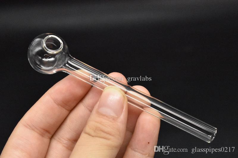 

10cm cheap Clear Pyrex Glass Oil Burner Pipe Clear Glass Oil Burner Glass tue Pipe Oil Nail smoking Pipe