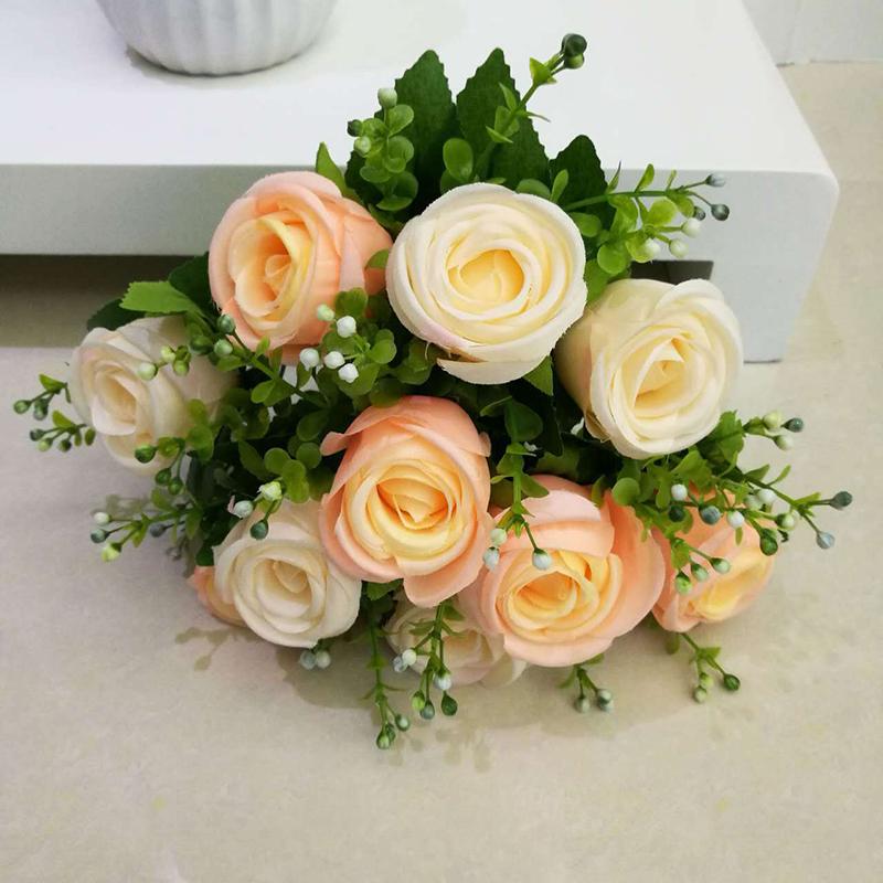 

10 Head Artificial Flower Rose Silk Simulation Flowers Wedding Decor Holding Flowers Wedding New Year Party Decoration Flower