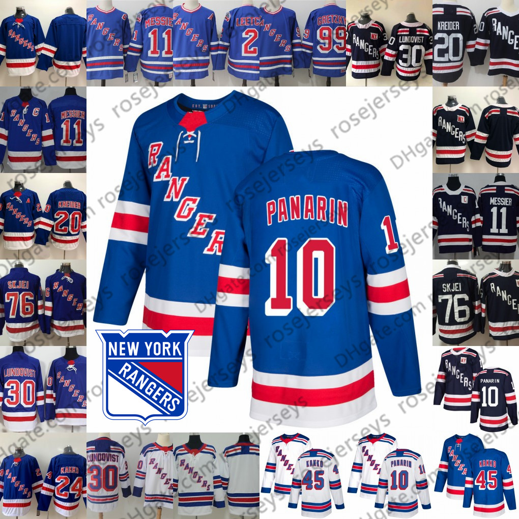 

2019 New York Rangers #10 Artemi Jersey 24 Kaapo Kakko 30 Henrik Lundqvist #99 Gretzky 2 Brian Leetch 11 Mark Messier, Black;red