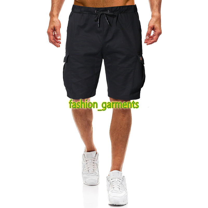 

2019 Summer New Mens Fashion Solid Color Pants Men Casual Shorts Mens stylist Shorts Black Khaki Mens Drawstring Shorts, Black #7515