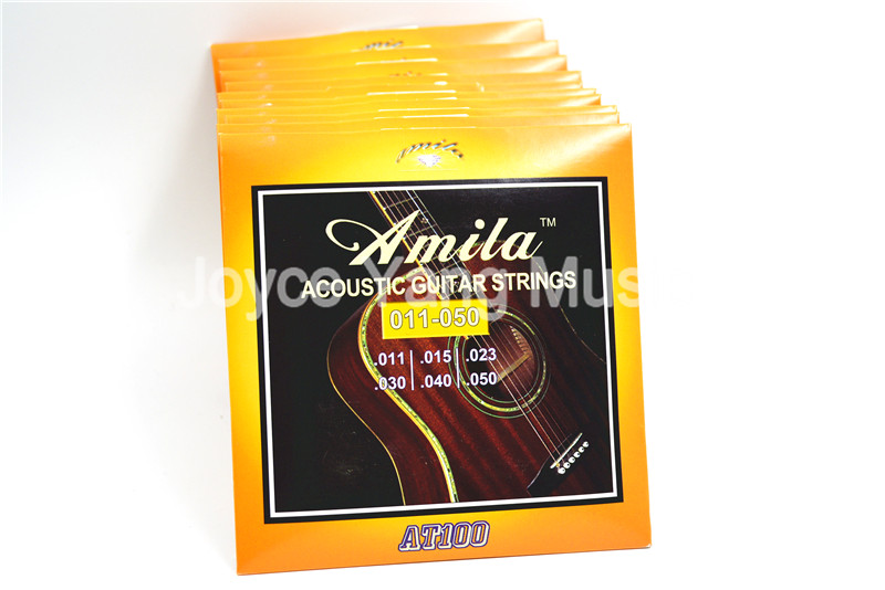 

10 Sets of Amila AT100 Light Acoustic Guitar Strings Stainless Steel&Phosphor Bronze Strings 1st-6th 011-050 in. Wholesales