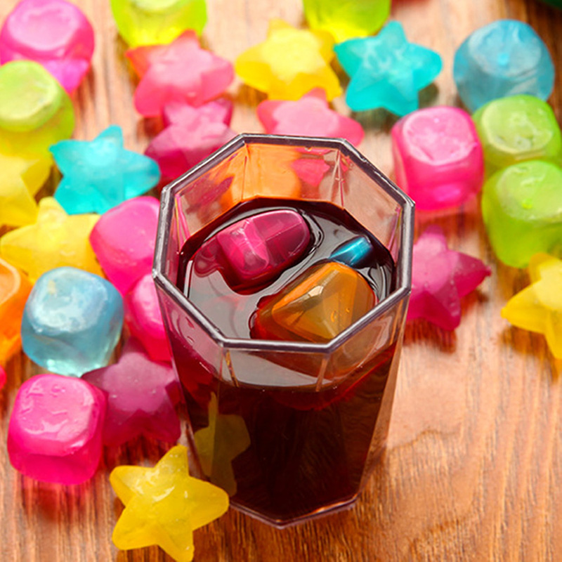 

20pcs/lot Colorful Reusable Ice Cubes Whiskey Stones Physical Frozen Tools Plastic magic Beer cooler wedding favors and gifts GT69