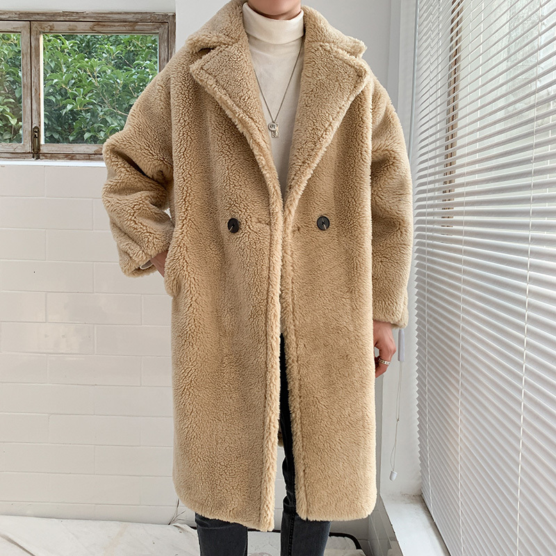 

2COLORS Autumn Outwear Plush Jackets Men Winter Fleece Fur Fluffy Coat Jackets Jumper Outwear Oversized Warm, Teddy