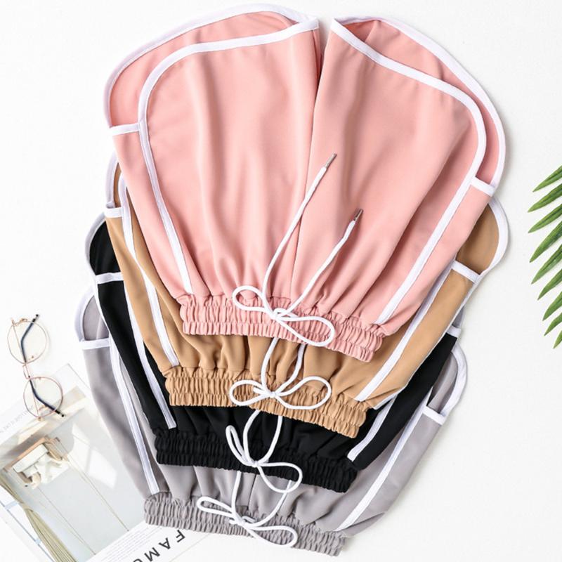 

NEW Hot Women Blend Summer Short Pants Contrast Binding Side Split Elastic Waist Patchwork Casual Beach Party Short Ladies