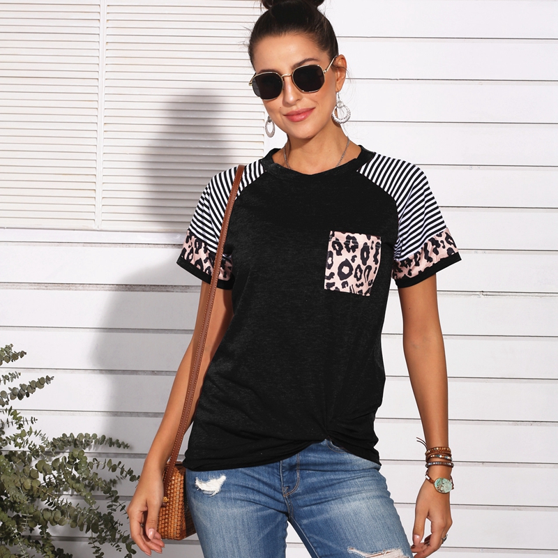 

Women stripe Patchwork Cross T-shirt Summer fashion Loose Short Sleeve oversized tshirt Ladies Casual Tops Tee Female Streetwear, Gray