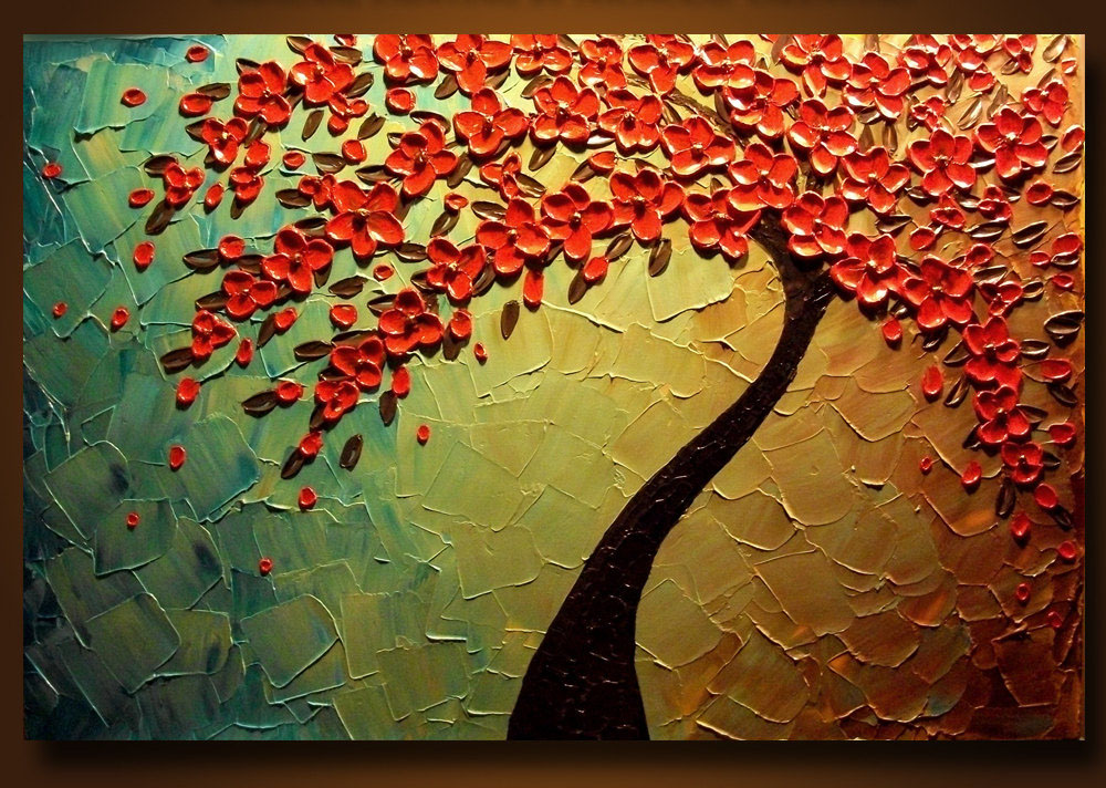 Cuadros Abstractos Flores De Cerezo Online Cuadros Abstractos