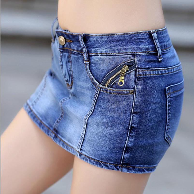 

Summer Denim Skirt Shorts Women Plus Size Vintage Short Jeans Female Jeans Shorts Skirt Feminino Sexy /3Xl J2831, Dark blue