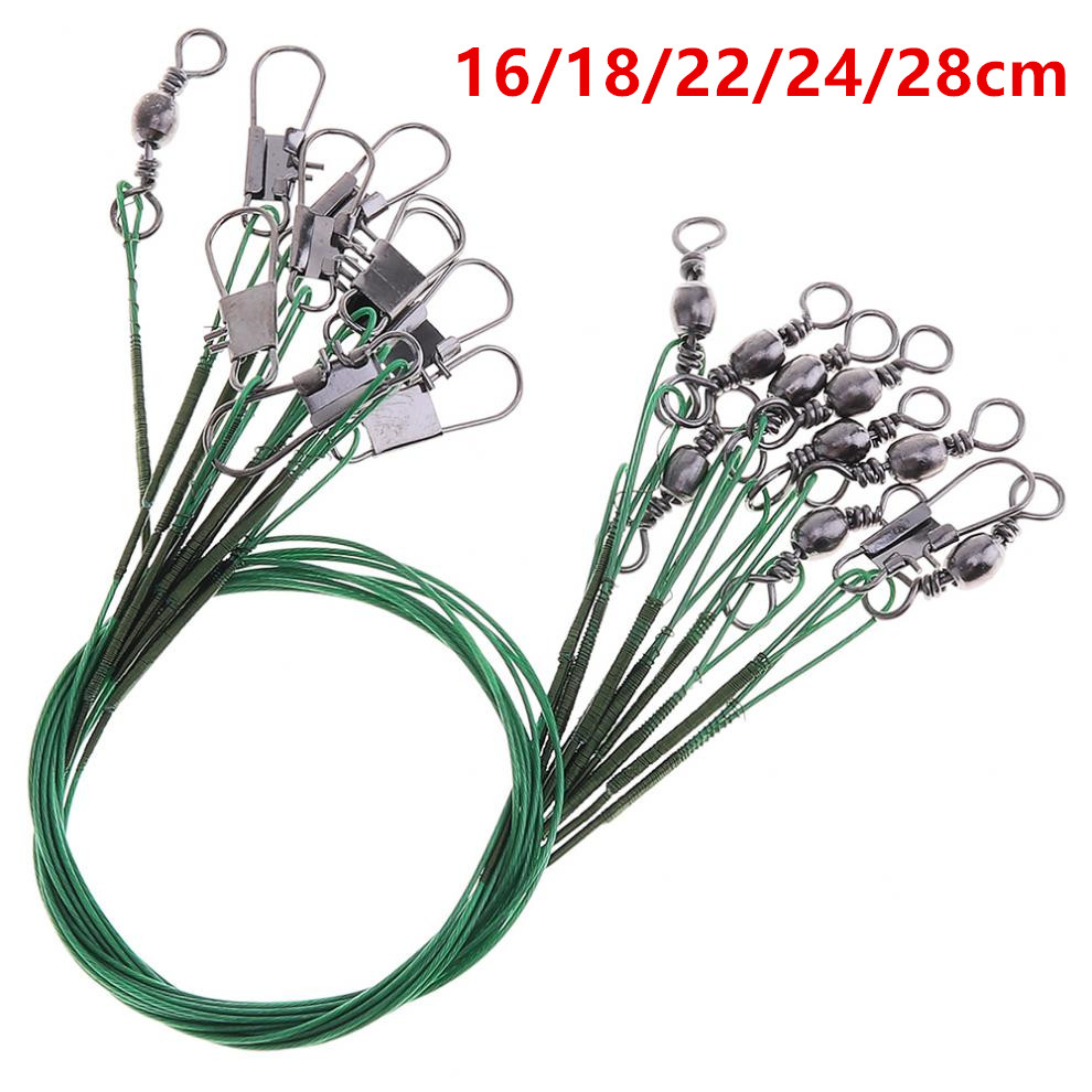 

100pcs/lot 5 Sizes Mixed 16cm-28cm Anti-bite Steel Wire Accessories Fishing Lines Stainless Snaps & Swivels Pesca Tackle FS_43