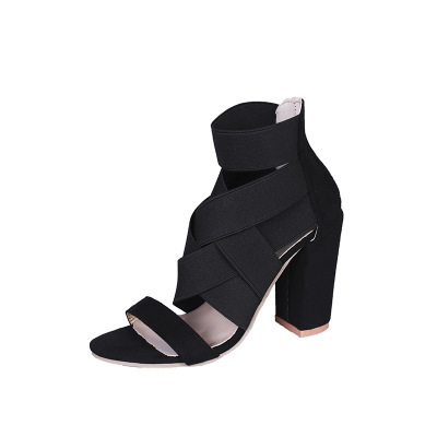 

Hot Sale-2019 Ankle Strap Summer Shoes Women Open Toe Chunky High Heels Party Dress Sandals Big Size 43, No.1