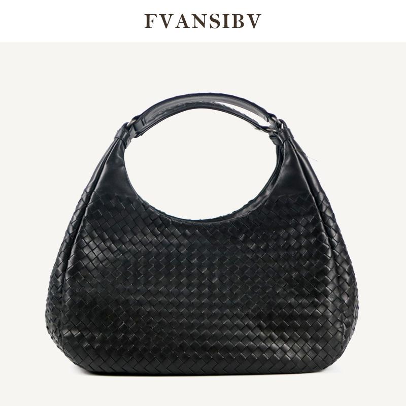 woven leather hobo handbag