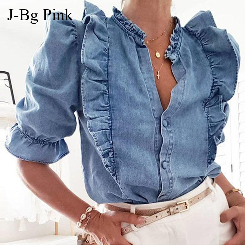blusas denim mujer