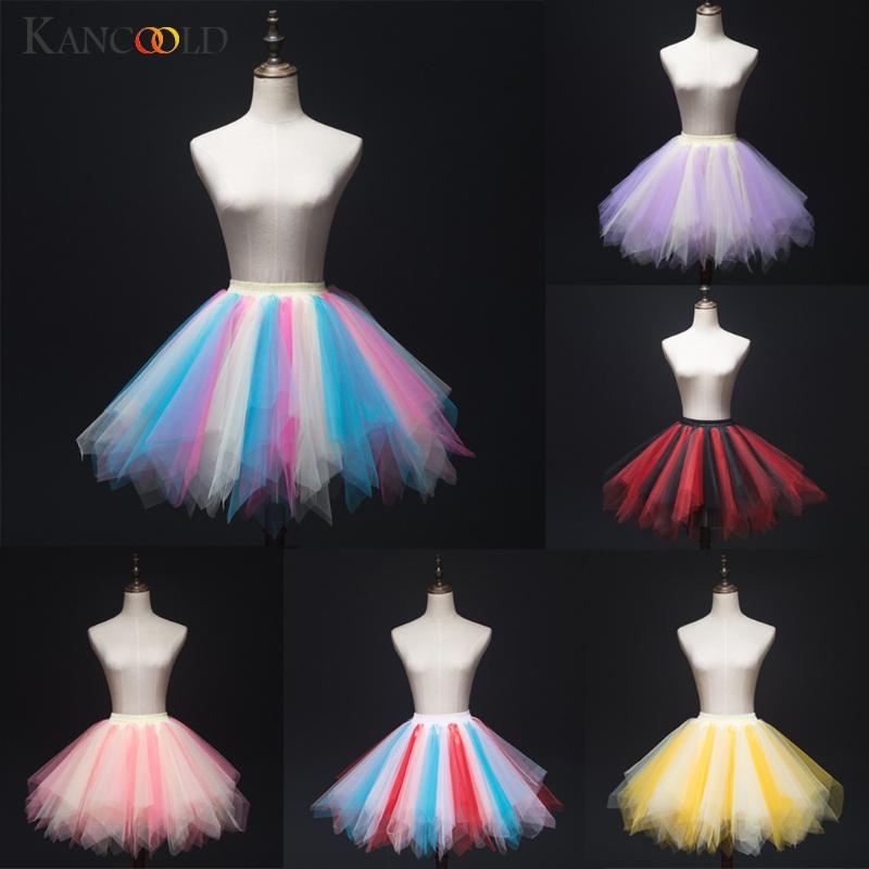 

KANCOOLD Petticoat candy-color tutu skirt tutu retro pleated skirt ladies lolita bridesmaid wedding faldas mujer saias jupe, Beige