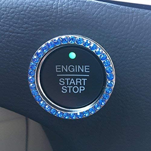 

Crystal Rhinestone Car Bling Ring Emblem Sticker, Bling Car Accessories, Push to Start Button, Key Ignition & Knob Bling Ring, Women Gift