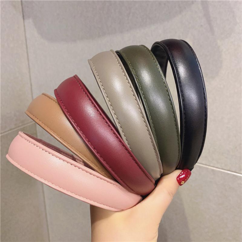 

Haimeikang Fashion Bezel Headwear Korean Style Chic leather Hair Hoop Hairband Wash Face Pressure Hair Headband Accessories