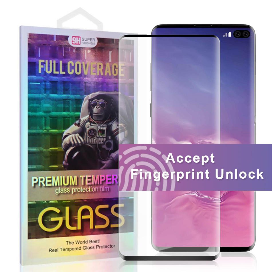 

NO HOLE Case Friendly Screen Protector for Samsung S22 note 20 ultra S21 S200 PLUS Full Coverage Tempered Glass 3D Curved surface Fingerprint Unlock