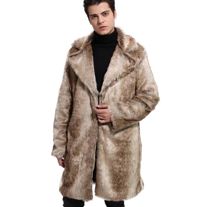 

Autumn Gradient faux mink leather jacket mens winter thicken warm fur leather coat men slim jackets jaqueta de couro B24, Brown