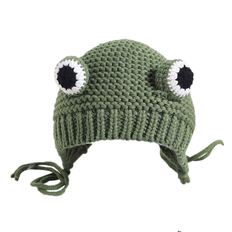 

2020 baby hat winter handmade children's wool earmuffs 8 months-3 years old 1 baby hats autumn and winter boys and girls, Green