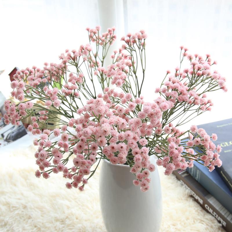 

Artificial Silk Fake Flowers Baby's Breath Floral Wedding Bouquet Party Decors Artificial Flowers Home Outdoor Wreaths Decor, Blue