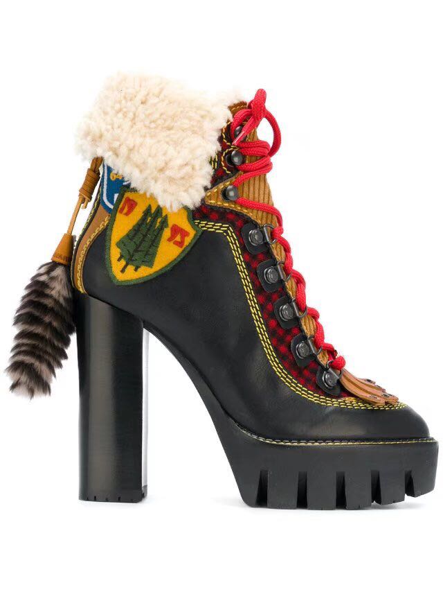 

free womens leather short boot new high heel waterproof platform genuine wool one cowhide short boot size 3541beige, Beige