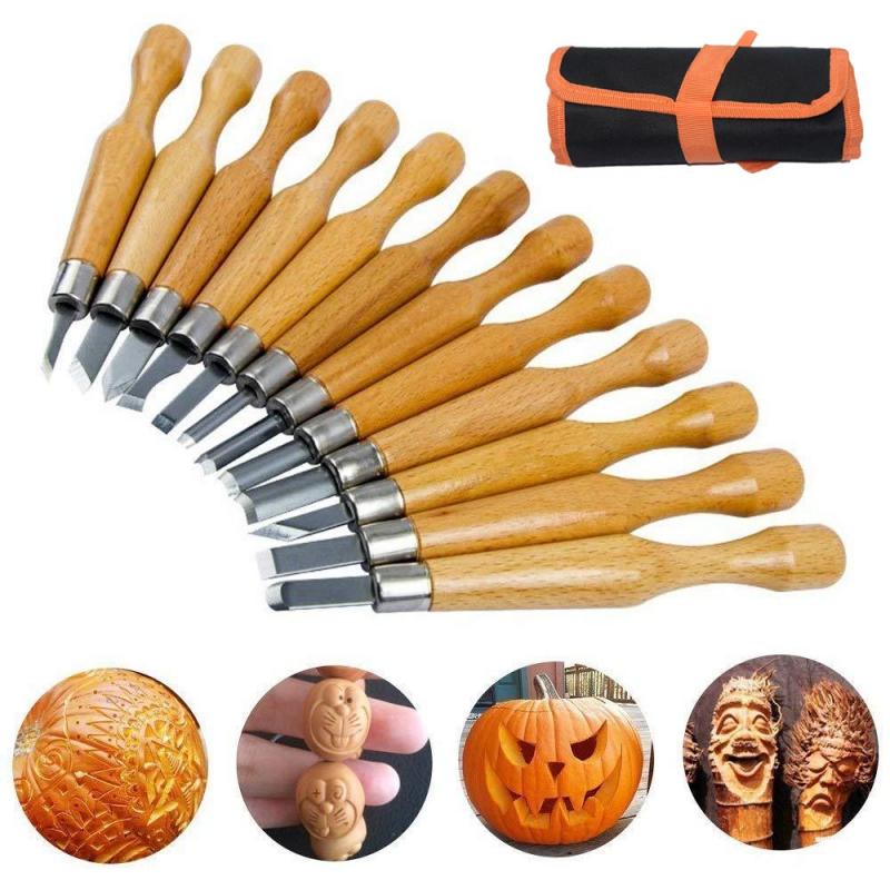 

12PCS Professional Wood Carving Chisel Knife Hand Tool Set For Wood Cut DIY Tools And Basic Detailed Carving Tool