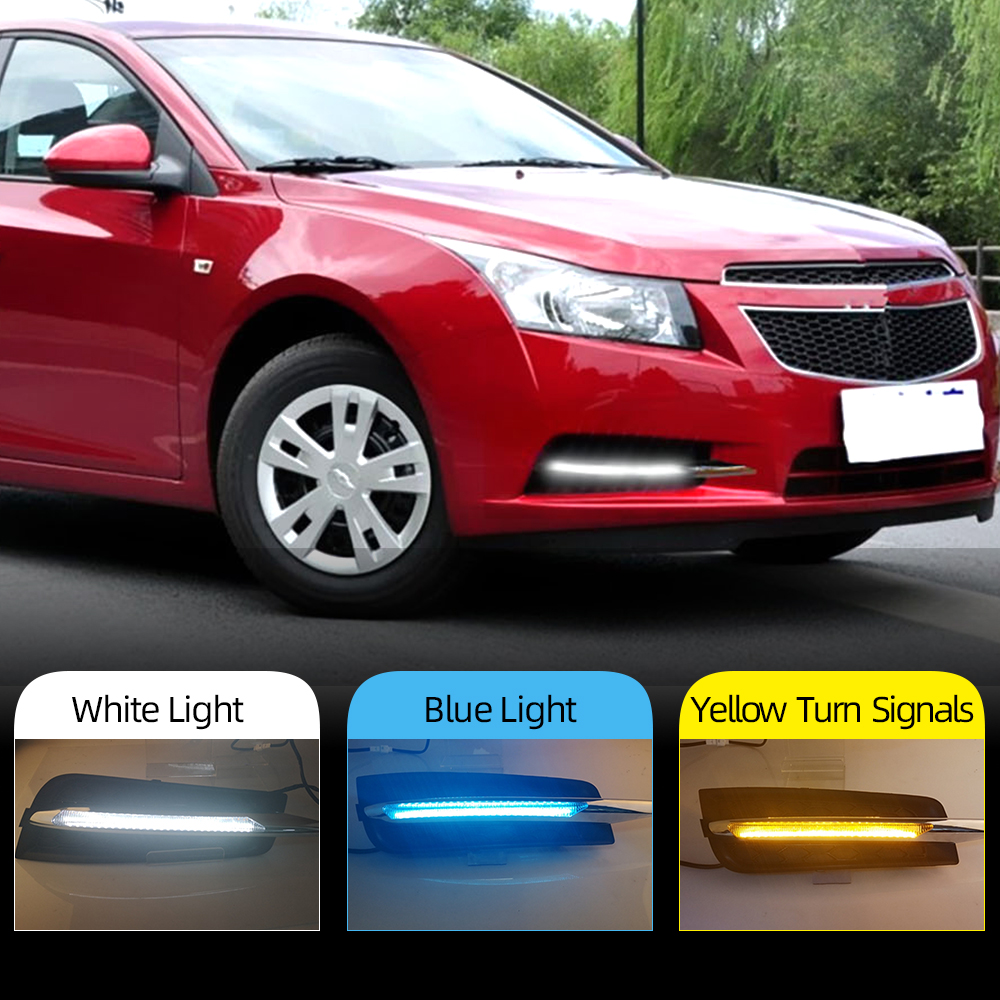 

For chevrolet cruze 2009 2010 2011 2012 2013 2014 DRL Daytime Running Light fog lamp cover with yellow turn signal