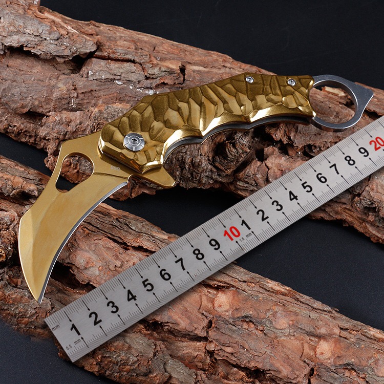 

Karambit Claw Folding Knife 440C stainless Steel Blade Aluminum Handle Hiking and Camping Self Defense Hunting Pocket EDC Knife Xmas Gift