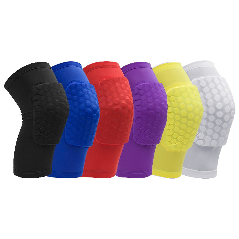 

Honeycomb basketball shockproof breathable short knee pads outdoor running fitness professional sports knee pads wholesale, White