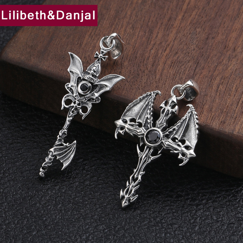 

Lockets 2021 Fashion Vintage Pendant 100% 925 Sterling Silver Jewelry Men Women Punk Creative Cross God Axe Necklace Making P124