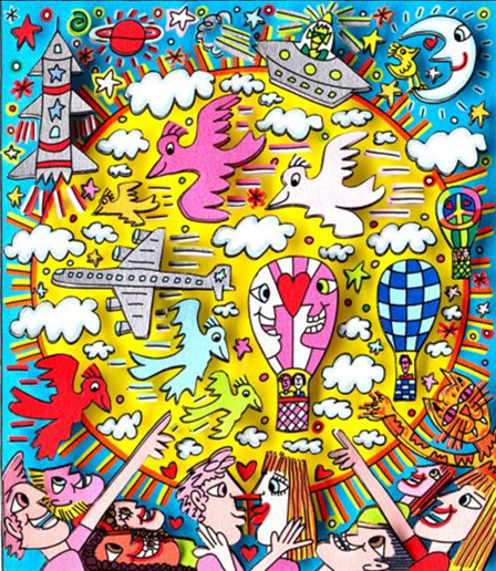 

James Rizzi - BEAUTIFUL SUN DAZE Home Decor Handcrafts Oil painting On Canvas Wall Art Picture 191220