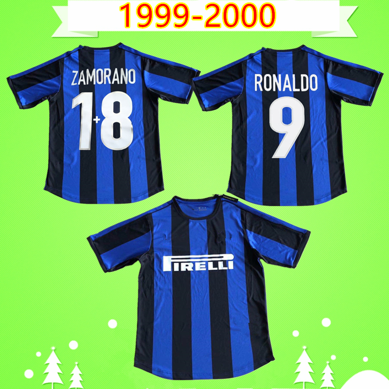 

1999 2000 Retro soccer jersey home blue classic ZAMORANO RONALDO PIRLO DJORKAEFF BAGGIO Vintage football shirt Maglia da calcio, Retro 1999 2000