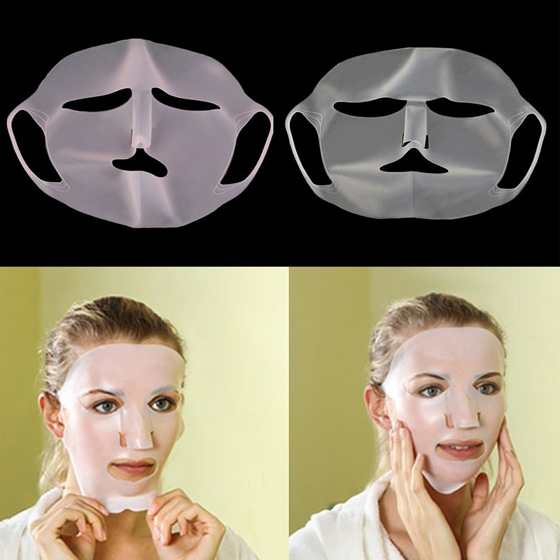 

Reusable Silicone Face Skin Care Mask for Sheet Mask Prevent Evaporation Steam Reuse Waterproof Mask Pink/White Beauty Tool