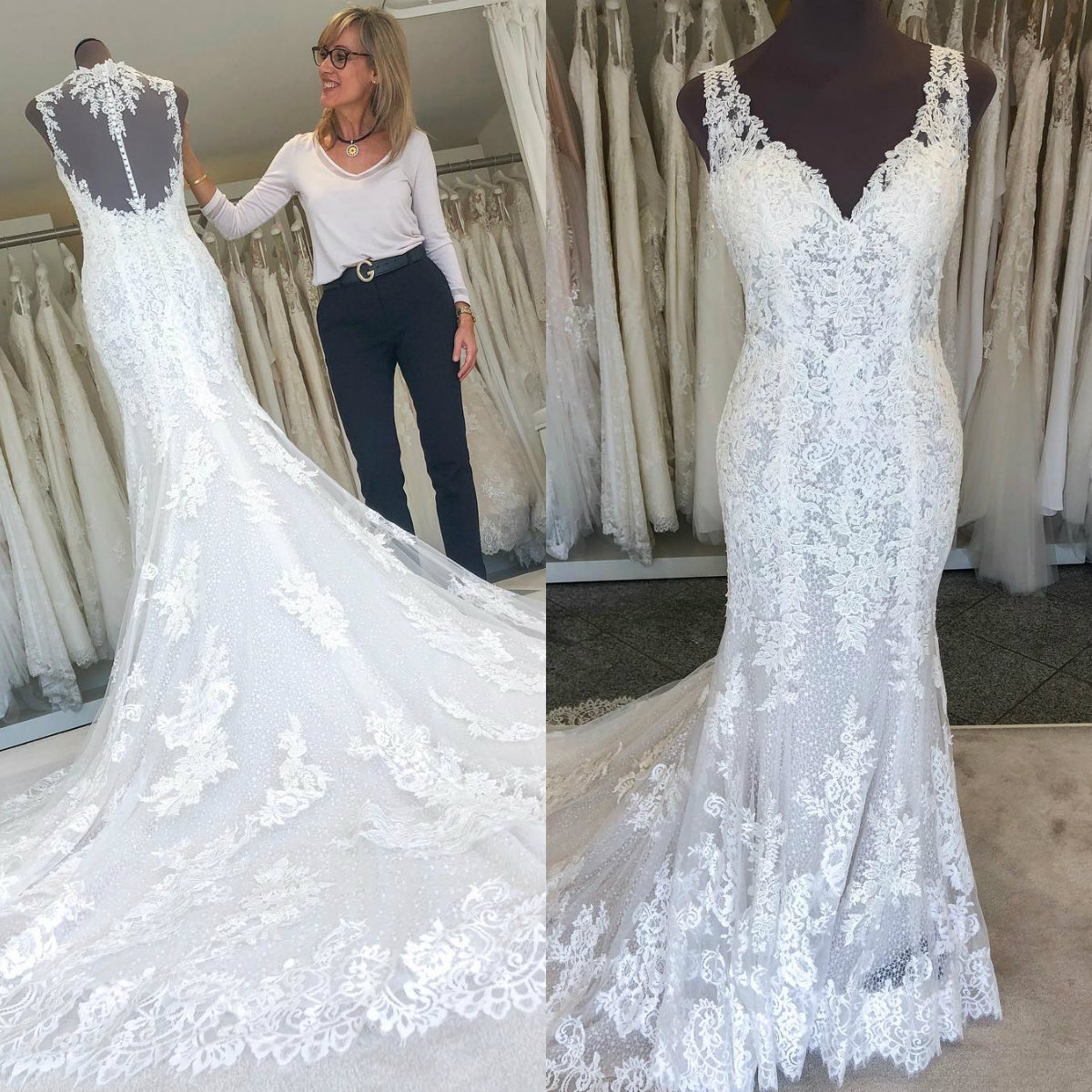 

2020 Mermaid Wedding Dresses Lace Applique Sequins Tulle Wedding Dresses V Neck Sweep Train Bridal Gowns Vestidos De Novia, Black