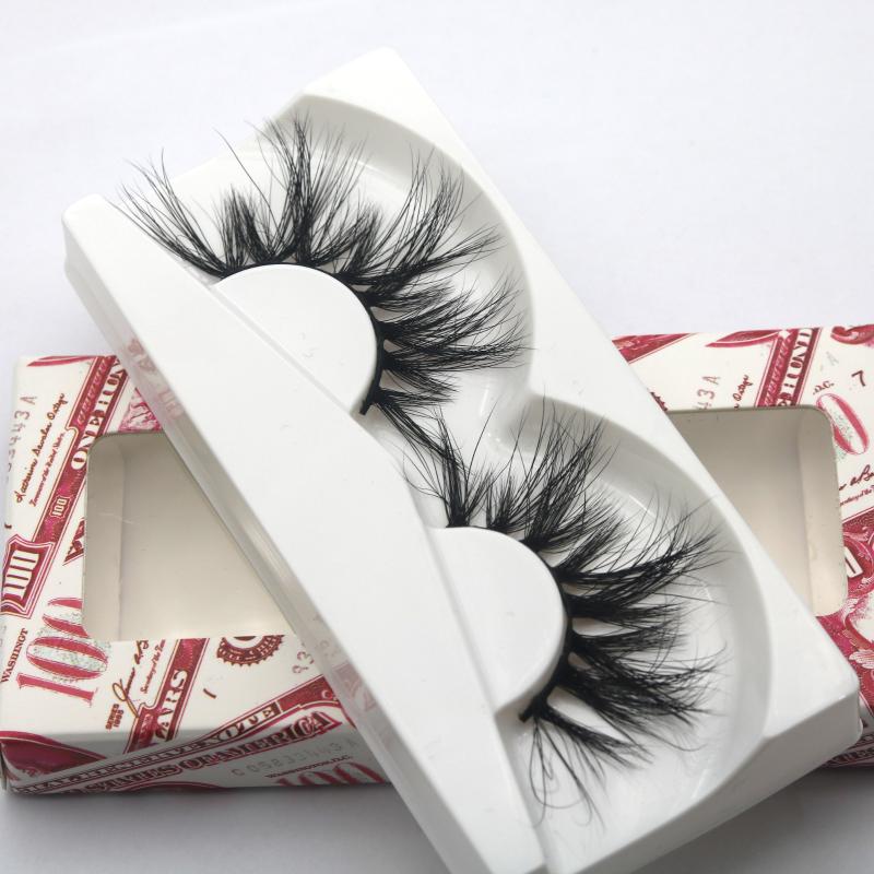 

25 mm 3D Mink Hair False Eyelashes Handmade Natural Long Eyelash Wispy Fluffy Lashes Reusable False Eyelashes Extension Tool