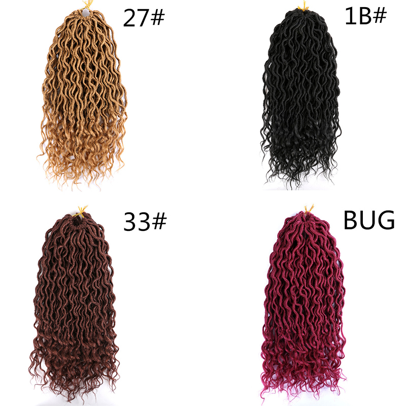 

LANS Synthetic Hair 18inches Faux Locs Crochet Braids Crochet Braid 70g/pc Ombre Braiding Hair Bohemian Locks 24 Stands/pcs, Tbug