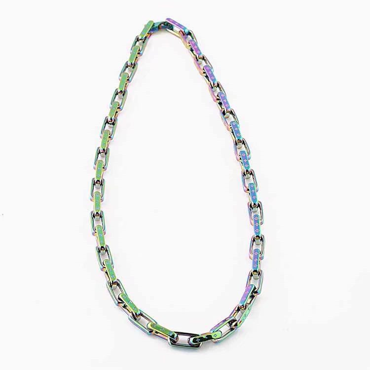 

2020 logo gold necklace men with the same design necklaces lovers foreign trade titanium steel necklaces mens 14k gold chains mens necklace, Silver