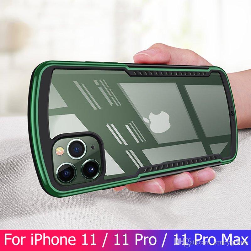 

Luxury Designer Shockproof Case For iPhone 11 Pro Max x xs max 7 8 plus Case Bumper Airbag Cover cleaar Screen Protector Glass Green