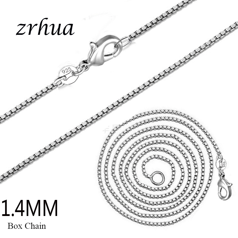 

Chains ZRHUA White Gold Color Chain For Men Women Necklace Jewelry Wholesale 1.4MM 16"-24" Box Snake Colar Collier