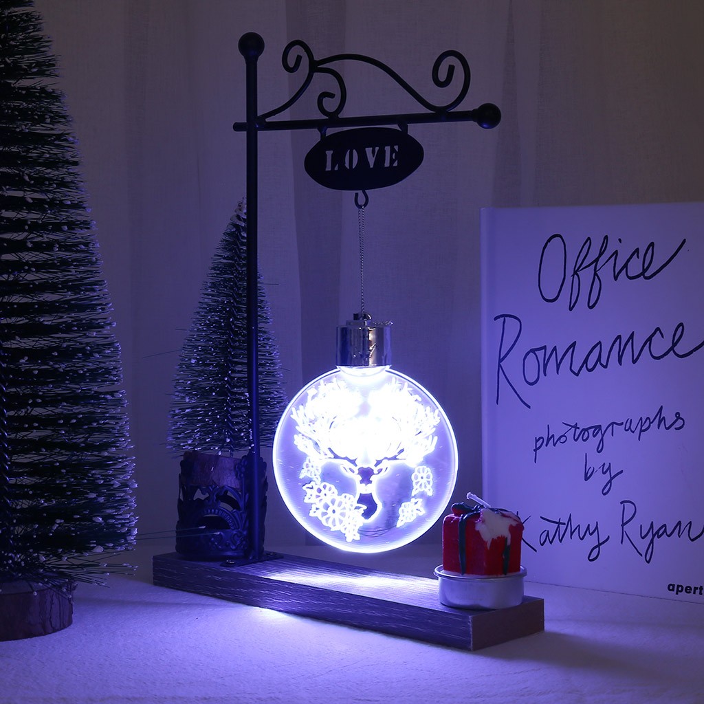 

Night Lights Acrylic Lights LED Christmas Elk Pattern Christmas Gifts Home Decoration Xmas LED Tools New Year 2019#25
