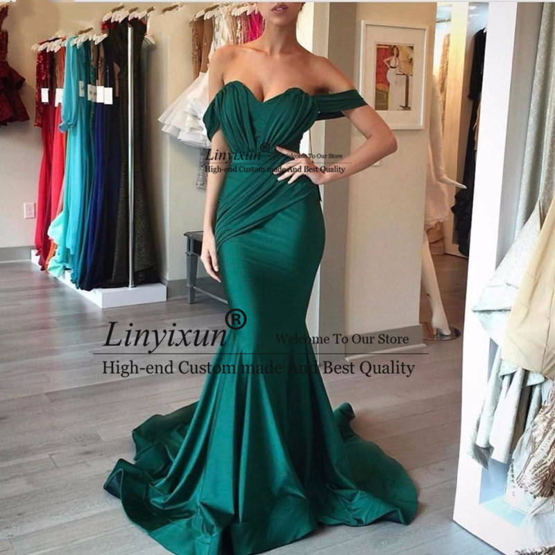 

Sexy New Green Evening Dresses Long Sweetheart Pleat Satin Mermaid Formal Evening Gowns 2020 abiye gece elbisesi Long Prom Dress, Beige