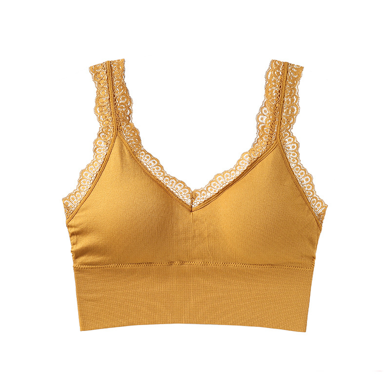 

Women Lace Camisole Crop Top Seamless Underwear Push Up Sexy Lingerie Backless Underwear Lace Tank Tops, Blue
