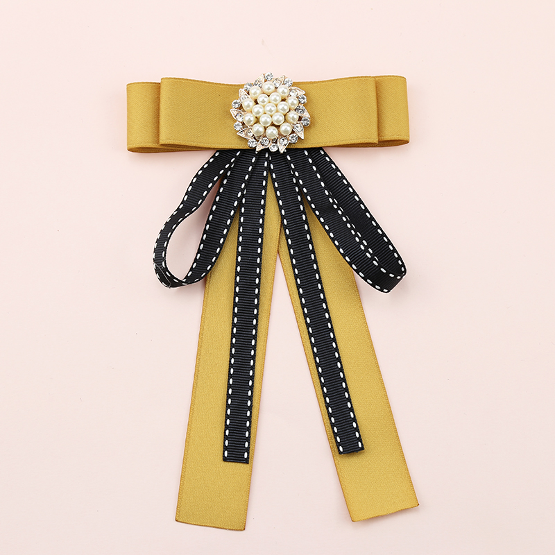 

Women Neck Collar Shirt Dress Decoration Bow Tie Cravat Rhinestone Pearl Bead Wedding Necktie Cravat Uniform Bowtie Accessories