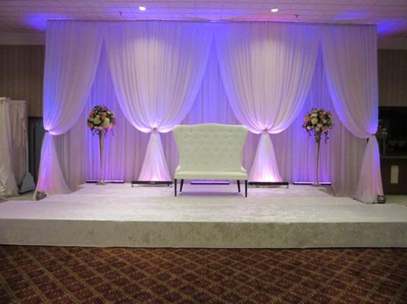

ramadan decorations 3*6m (10ft*20ft) ice silk white Wedding Curtain Backdrops with white draps for wedding baby shower party decortaions