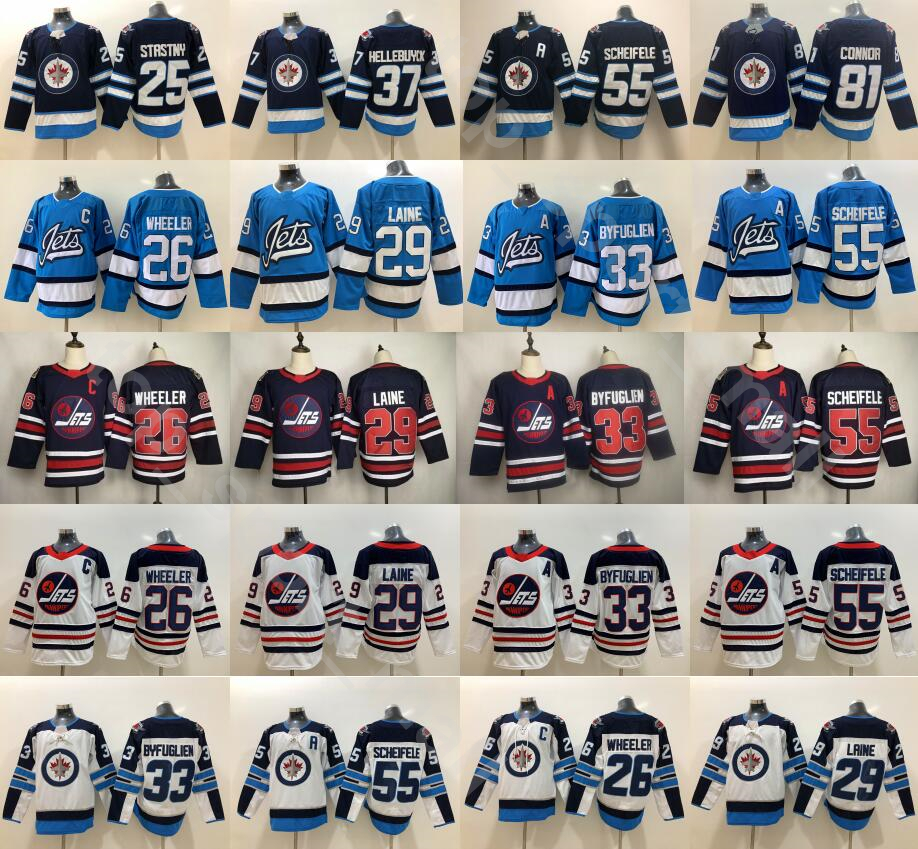 

2019 Winnipeg Jets Hockey 55 Mark Scheifele Jersey 33 Dustin Byfuglien 26 Blake Wheeler 29 Patrik Laine 25 Paul Stastny 37 Connor Hellebuyck, White
