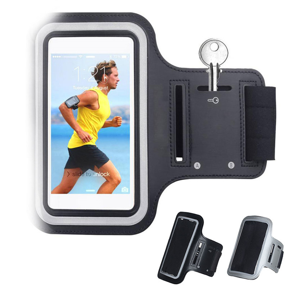 

Waterproof Gym Sports Running Armband Cases for Iphone Huawei Samsung Plus Arm Band Phone Bag Case, Black