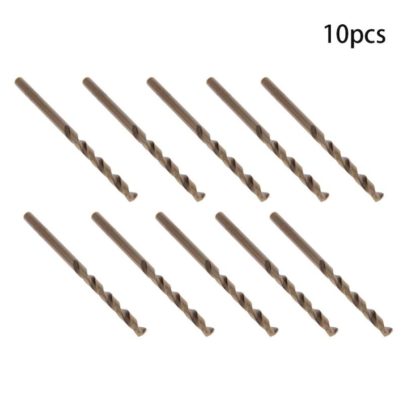 

Utoolmart 10pcs 0.7-3.4mm Twist Drills Champagne HSS-M35 28-70mm Length Drilling High Speed Steel Straight Shank Drill