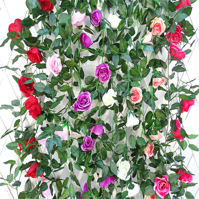 

Simulation Artificial Plants for Decoration Flowers Artificial Flowers Roses Silk Flower Vine for Wedding Arch Decoration, Pink
