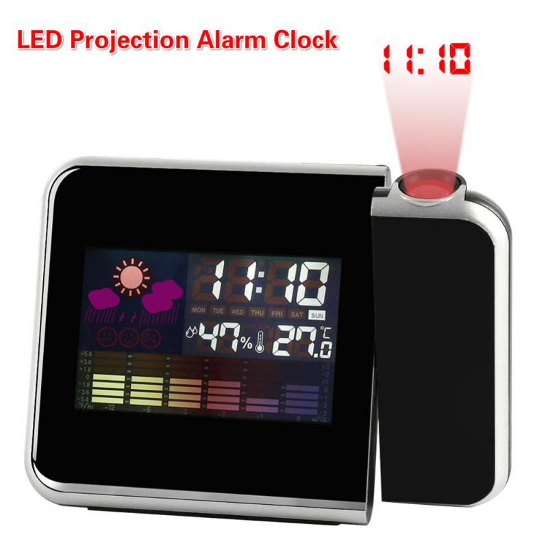 

2020 New Projection Alarm Clock With Weather Station Date Weather Display USB Charger Snooze LED Digital Clock