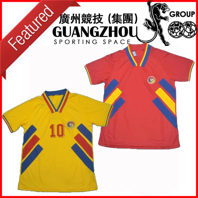 

1994 Romania retro soccer jersey national HAGI home away 94 camisetas MAXIM CHIRICHES RADUCIOIU Classic Vintage football shirts, 1994 home